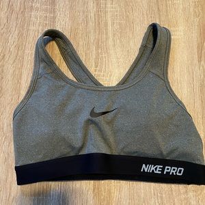Nike pro dri fit padded sports bra, grey, small
